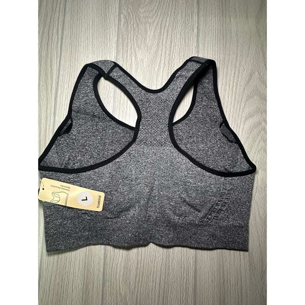 Truekind Seamless Racerback Sports‎ Bra Comfortable Black Activewear